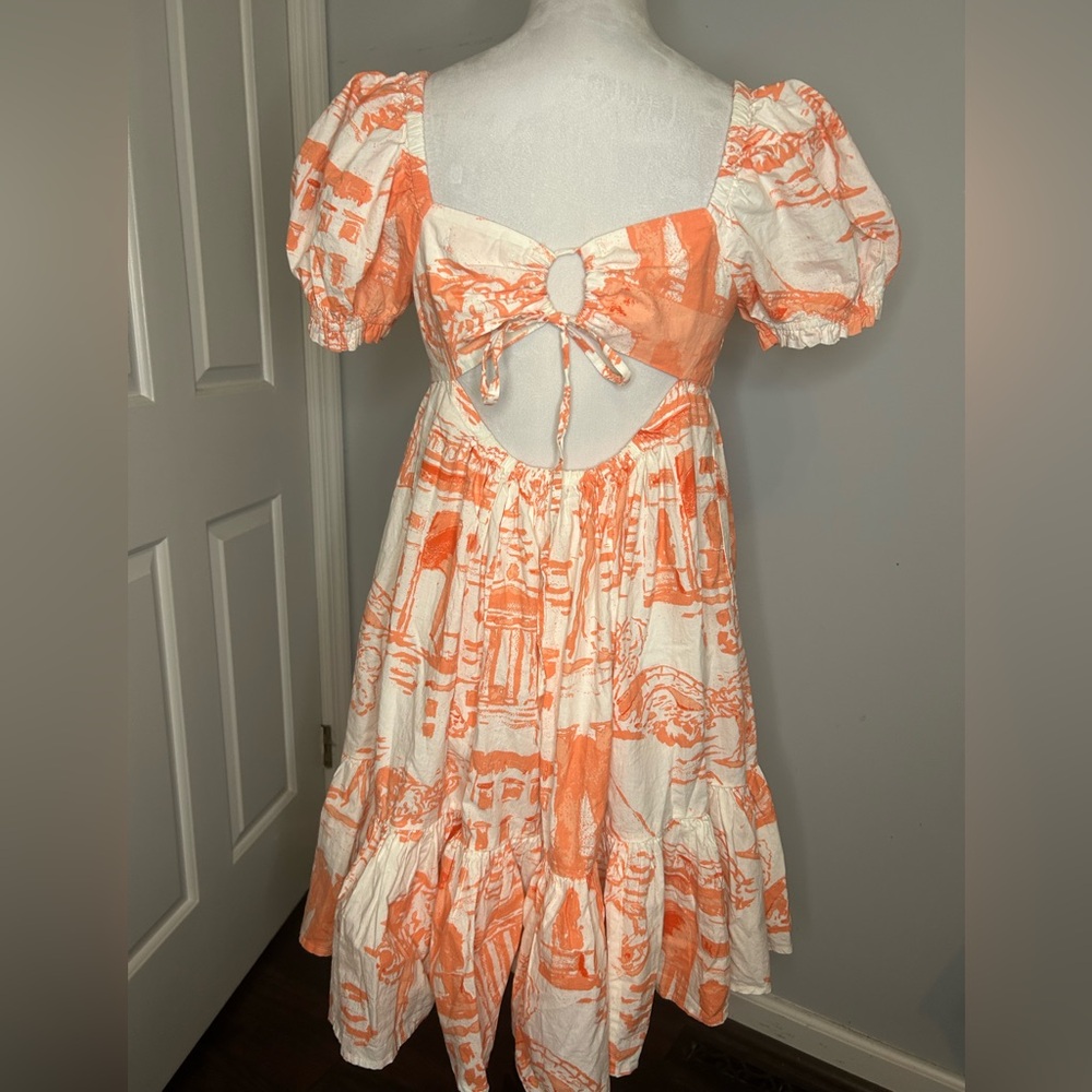 Urban Outfitters Babydoll Print Dress with Tie Back - Picture 2 of 4